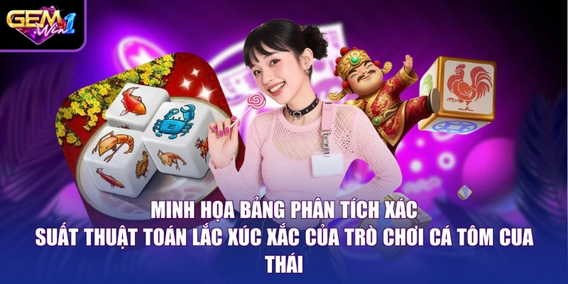 Minh họa bảng phân tích xác suất thuật toán lắc xúc xắc của trò chơi cá tôm cua Thái